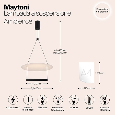 Подвесной светильник Maytoni Ambience MOD280PL-L23B3K - фото