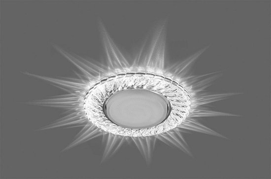 Светильник встраиваемый с белой LED подсветкой Feron CD4021 потолочный GX53 без лампы прозрачный - фото