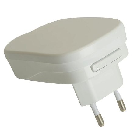 Звонок беспроводной (клавиша и база в розетку) радиочастотный 433MHz, белый, DB-380 - фото