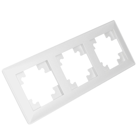 Рамка STEKKER, PFR00-7003-01 3-местная, пластик, серия Катрин, белый - фото