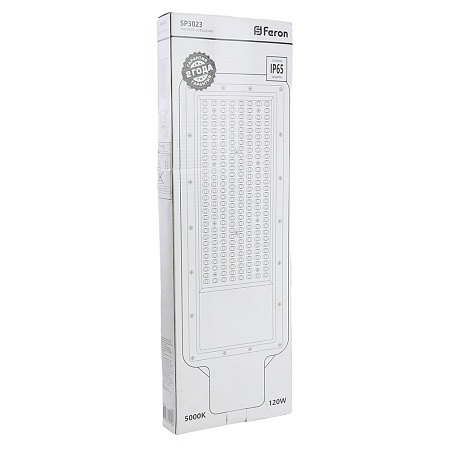 Светодиодный уличный консольный светильник Feron SP3023 120W 5000K 230V, серый - фото