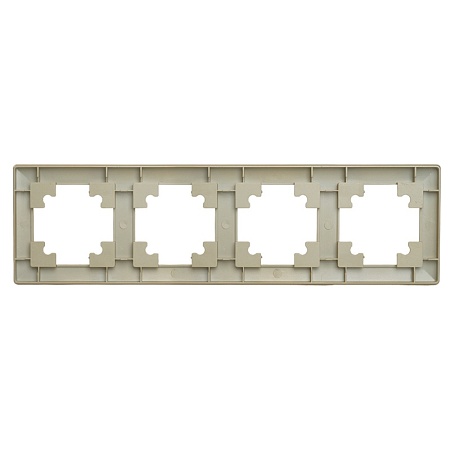 Рамка STEKKER, PFR00-7004-08 4-местная, пластик, серия Катрин, золото - фото