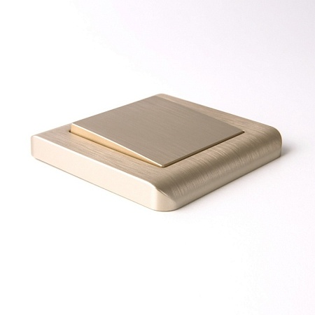 Выключатель одноклавишный шампань рифленый WL10-SW-1G - фото