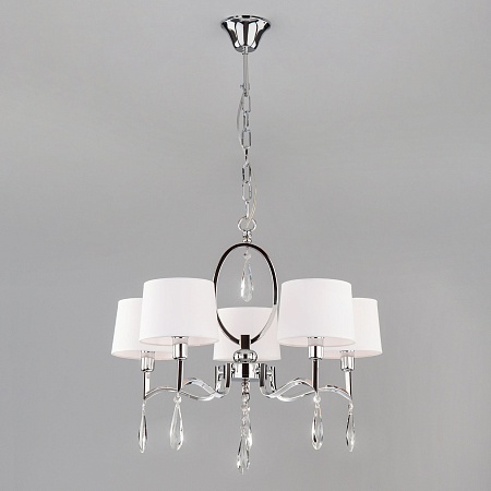 Подвесной светильник Eurosvet 10127/5 хром/прозрачный хрусталь Strotskis Smart (10093/5) - фото