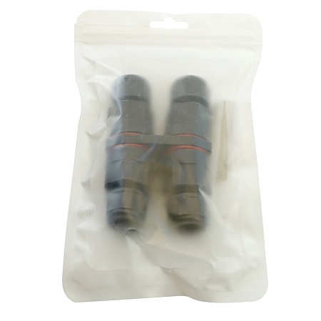 Соединитель-коннектор LD542  3-контактный на 4 выхода, с СМК221 пружинным контактом IP68, черный - фото