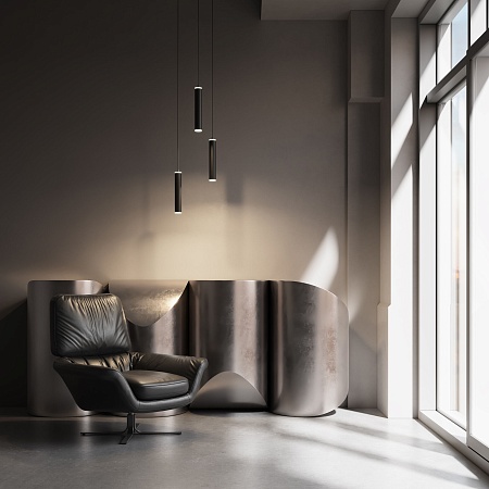 Подвесной светодиодный светильник DLR035 12W 4200K черный матовый Elektrostandard - фото