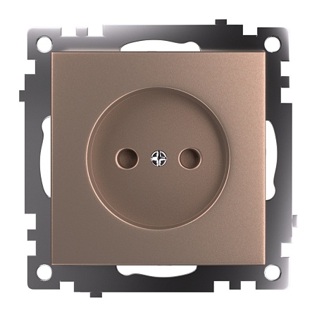Розетка 1-местная б/з (механизм), STEKKER GLS10-7109-02, 250V, 10А с защитной шторкой, серия Катрин, шампань - фото