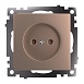 Розетка 1-местная б/з (механизм), STEKKER GLS10-7109-02, 250V, 10А с защитной шторкой, серия Катрин, шампань - фото