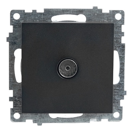 Розетка телевизионная 1-местная (механизм), STEKKER GLS00-7108-05, 75 Ом, 5-862МГц, серия Катрин, черный - фото