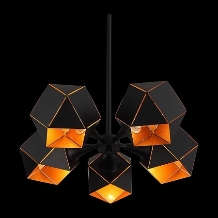 Люстра потолочная ST-Luce Черный/Черный, Золото E14 5*40W SL258.402.05 - фото