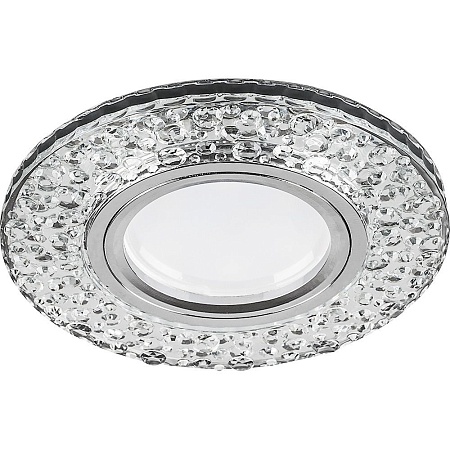 Светильник встраиваемый с LED подсветкой Feron CD945 потолочный MR16 G5.3 прозрачный, хром - фото