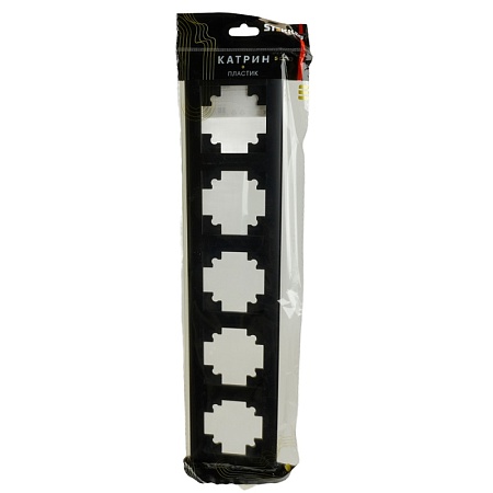 Рамка STEKKER, PFR00-7005-05 5-местная, пластик, серия Катрин, черный - фото