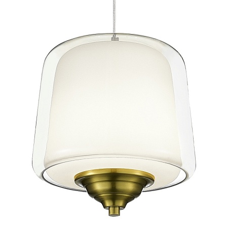 Светильник подвесной ST-Luce Латунь/Белый, Прозрачный LED 1*18W 3000K SL6127.303.01 - фото