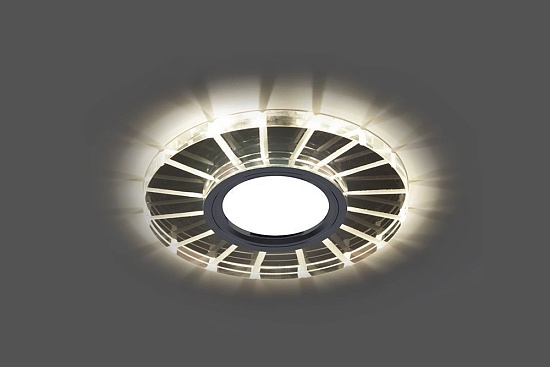 Светильник встраиваемый с LED подсветкой Feron CD982 потолочный MR16 G5.3 прозрачный, хром - фото