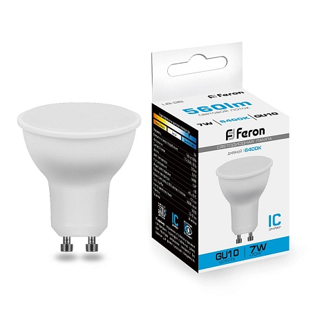 Лампа светодиодная Feron LB-26 GU10 7W 175-265V 6400K - фото