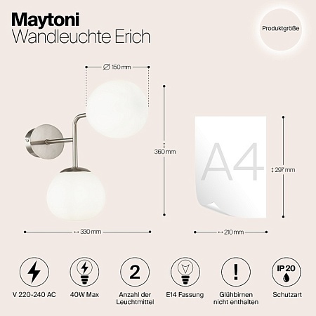 Настенный светильник (бра) Maytoni Erich MOD221-WL-02-N - фото