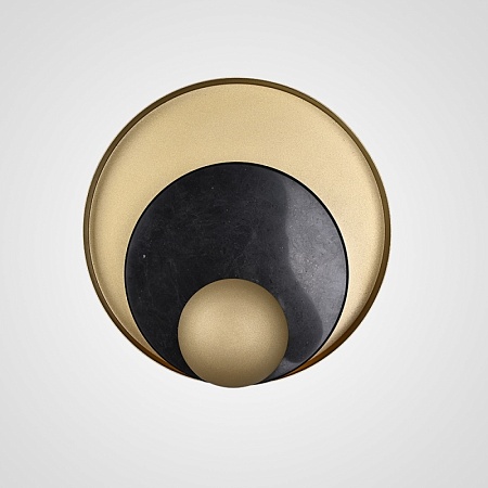 Бра Джаггер Black Wall Lamp Round Gold Imperiumloft 149472-22 - фото