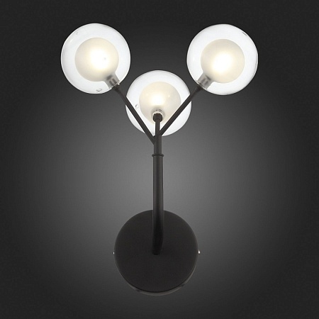 Бра ST-Luce Черный/Прозрачный, Белый G4 LED 3*2W - SL376.401.03 - фото