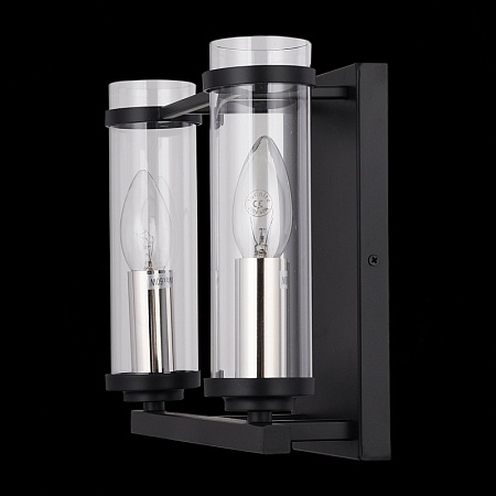 Бра ST-Luce Черный, Никель/Прозрачный E14 2*60W SL334.401.02 - фото