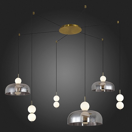 Светильник подвесной ST-Luce Золотистый/Молочно-Белый,Прозрачно-Дымчатый LED 1*42W SL6112.202.42 - фото
