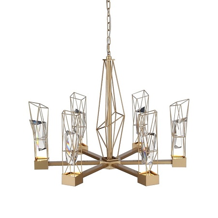 Люстра подвесная ST-Luce Матовое золото/Матовое золото, Прозрачный LED 6*8W 4000K SL815.203.06 - фото