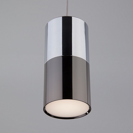 Подвесной светильник в стиле лофт 50146/1 хром/черный жемчуг - фото