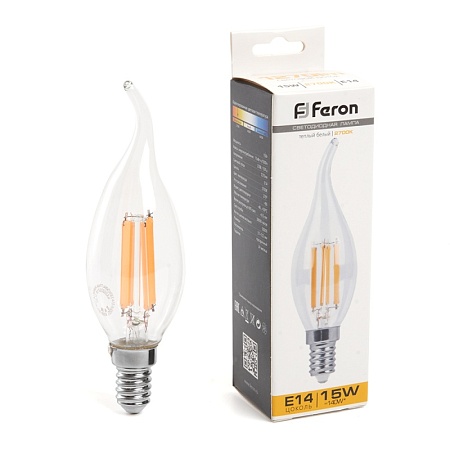 Лампа светодиодная Feron LB-718 Свеча на ветру E14 15W 230V 2700K - фото