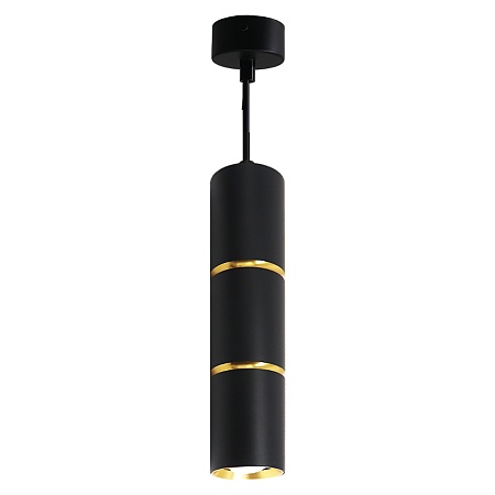 Светильник потолочный Feron ML1868  Barrel ZEN levitation на подвесе MR16 35W, 230V, чёрный, золото 55*180 - фото