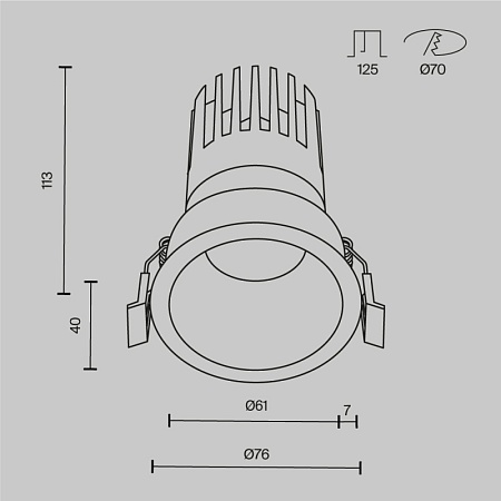 Встраиваемый светильник Technical DL118-15W-2.7K-B - фото