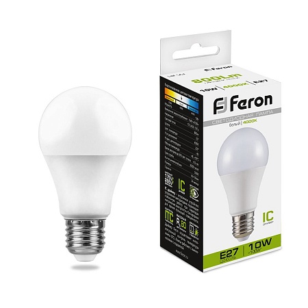Лампа светодиодная Feron LB-92 Шар E27 10W 175-265V 4000K - фото