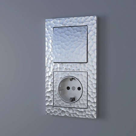 Рамка на 2 поста (серебряный) W0022406 - фото