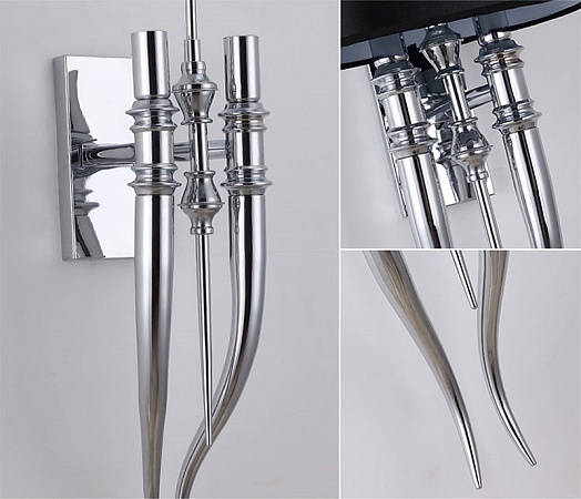 Настенный Светильник Crystal Light Brunilde Ipe Cavalli H92 Silver/Black Imperiumloft 189870-22 - фото