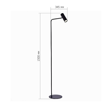 Торшер ST-Luce Черный/Черный LED 1*3W 3000K SL1006.405.01 - фото