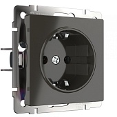 Розетка с заземлением серо-коричневый WL07-SKG-01-IP20