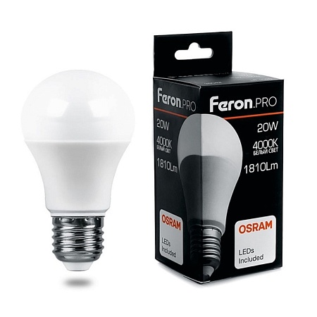 Лампа светодиодная Feron.PRO LB-1020 Шар E27 20W 175-265V 4000K - фото