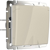 Розетка влагозащ. с зазем. с защит. крышкой и шторками слоновая кость WL03-SKGSC-01-IP44-ivory