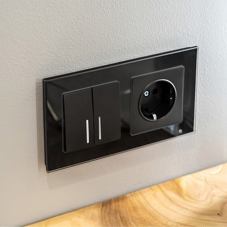 Рамка на 2 поста (черный) W0021108 - фото