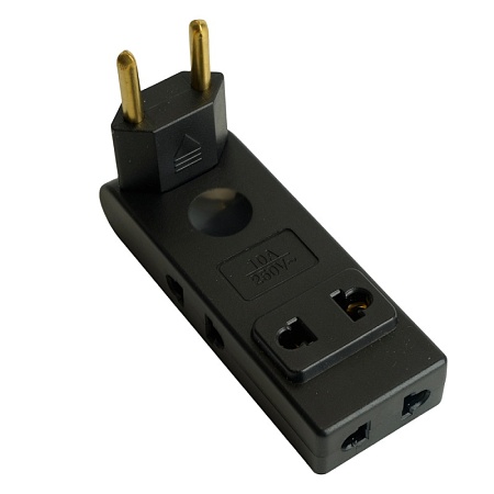 Разветвитель сетевой 4-местный б/з STEKKER ADP10-24-22, 250В, 10A, черный - фото