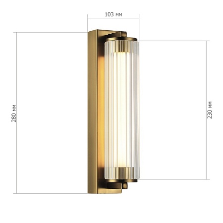 Светильник настенный ST-Luce Латунь/Прозрачный LED 1*8W 4000K SL6224.301.01 - фото