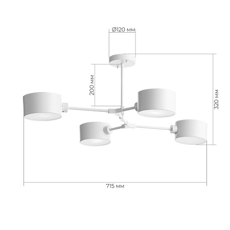 Светильник потолочный Белый/Белый E14 4*60W SLE183502-04 - фото