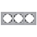 Рамка 3-местная, металл, STEKKER, MFR00-7003-03, серия Катрин, серебро - фото