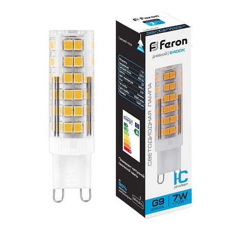 Лампа светодиодная Feron LB-433 G9 7W 175-265V 6400K - фото