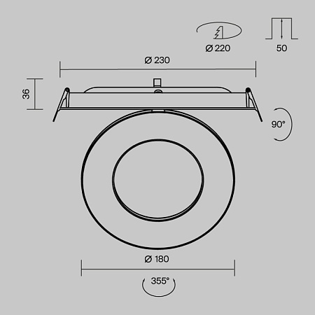Встраиваемый светильник Technical DL102-12W3K-W - фото