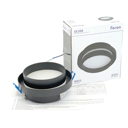 Светильник встраиваемый Feron DL508 потолочный GX53 черный - фото