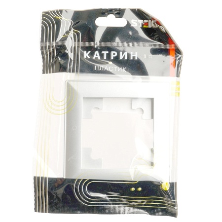 Рамка STEKKER, PFR00-7001-01 1-местная, пластик, серия Катрин, белый - фото