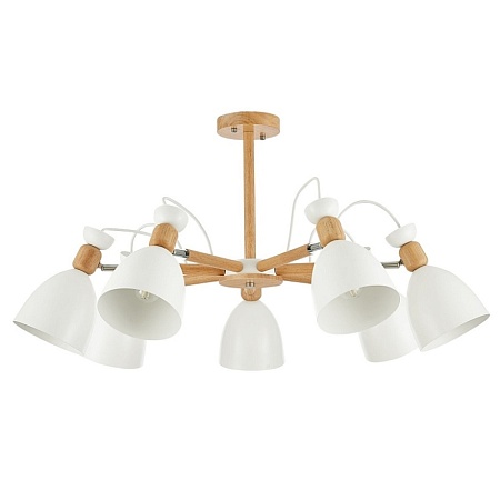 Светильник потолочный Светлое дерево, Белый/Белый E27 7*60W SLE103802-07 - фото