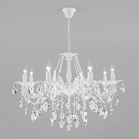 Потолочный светильник Eurosvet 10108/8 белый/прозрачный хрусталь Strotskis - фото