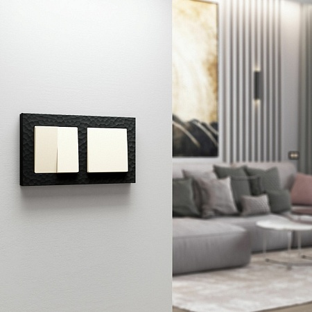 Выключатель одноклавишный проходной (айвори матовый) W1112062 - фото