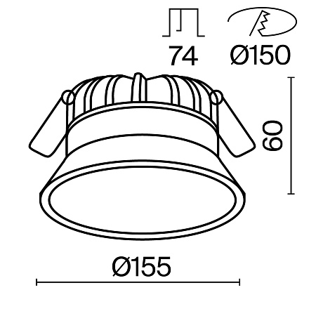 Встраиваемый светильник Technical DL055-18W3-4-6K-W - фото