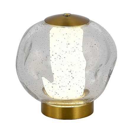 SL6520.304.01 Прикроватная лампа ST-Luce латунь/прозрачный с пузырьками воздуха LED 1*5W 4000K HELMI - фото